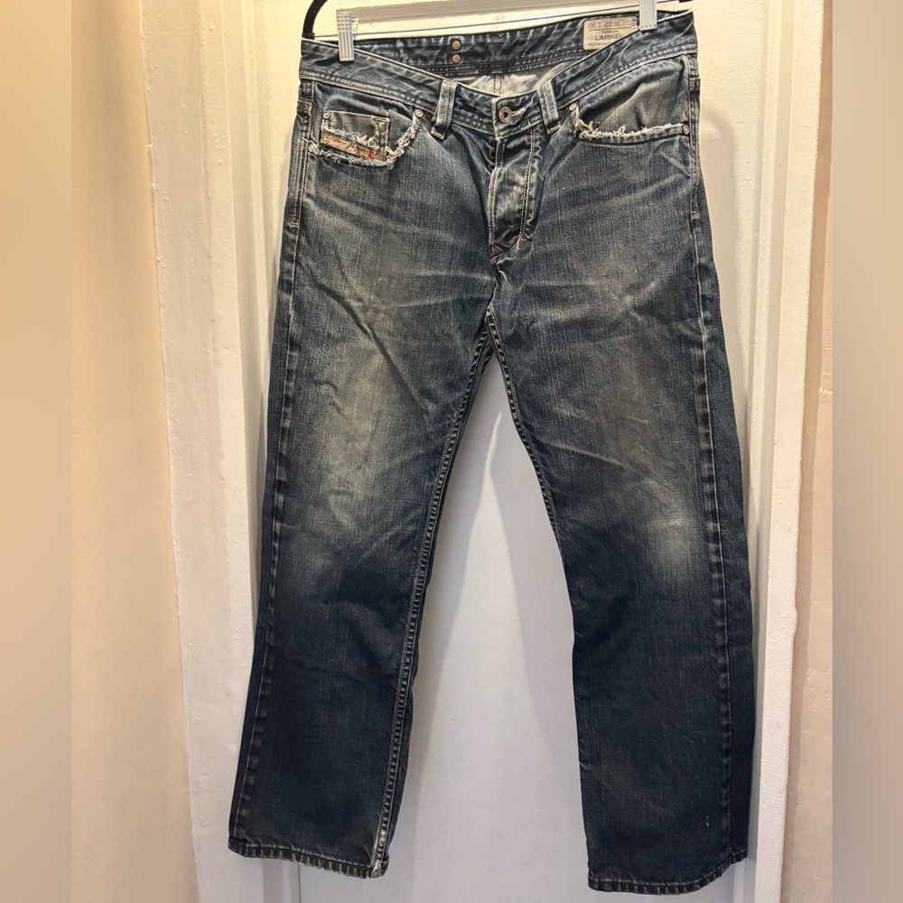 Diesel Men's Faded Blue Straight Jeans